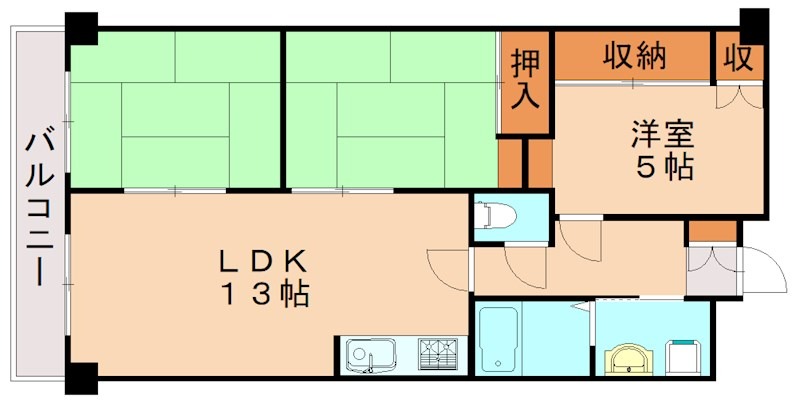 宗像市田熊のマンションの間取り