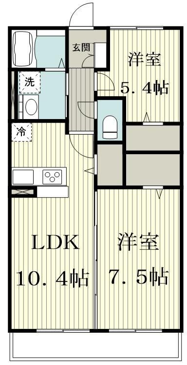 大和市下鶴間のアパートの間取り