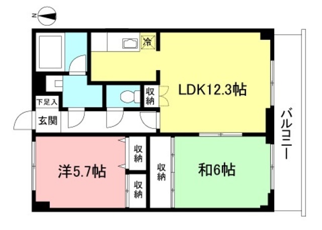 川崎市宮前区水沢のマンションの間取り