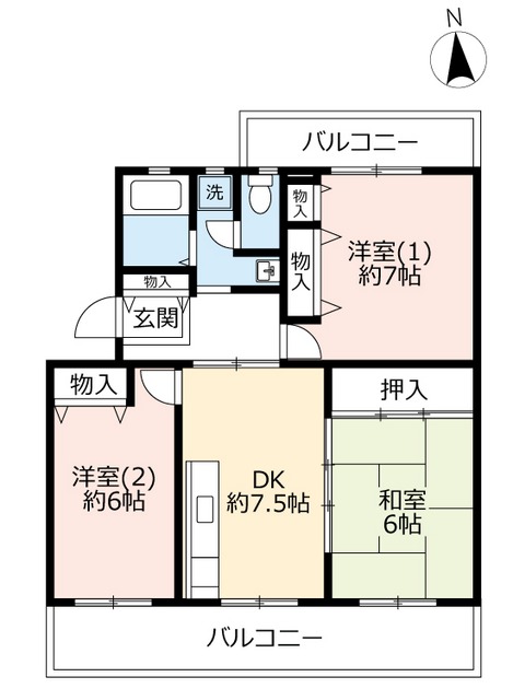 ＵＲ高の原駅東の間取り