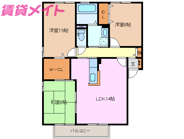 クインシービレッジAの間取り