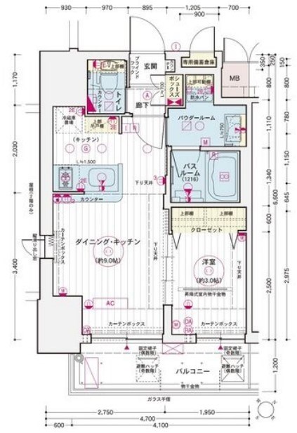 エステムコート神戸元町ヒルズの間取り