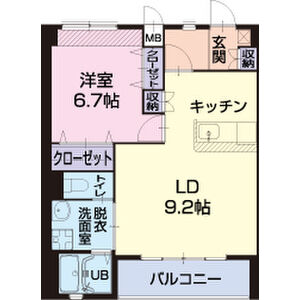 Plaisir　B　オの間取り
