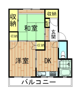 東急東横線 元住吉駅 徒歩5分 2階建 築52年の間取り写真