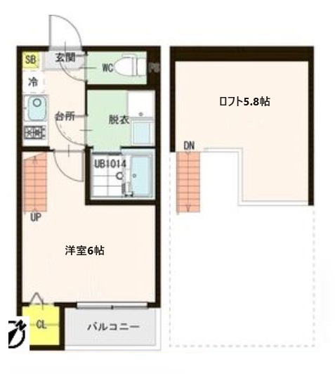 仙台市青葉区貝ケ森のアパートの間取り