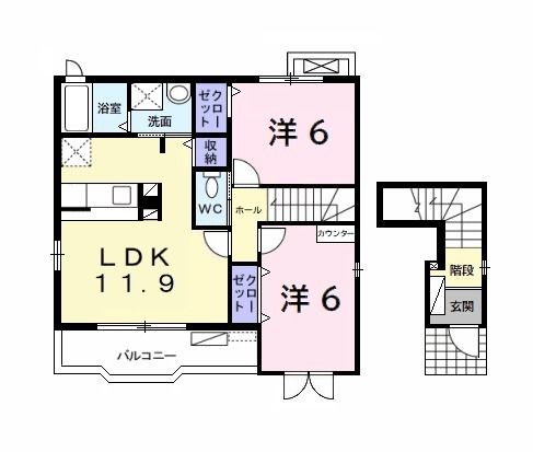 【木更津市清見台東のアパートの間取り】