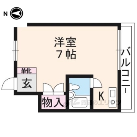 京都市伏見区松屋町のマンションの間取り