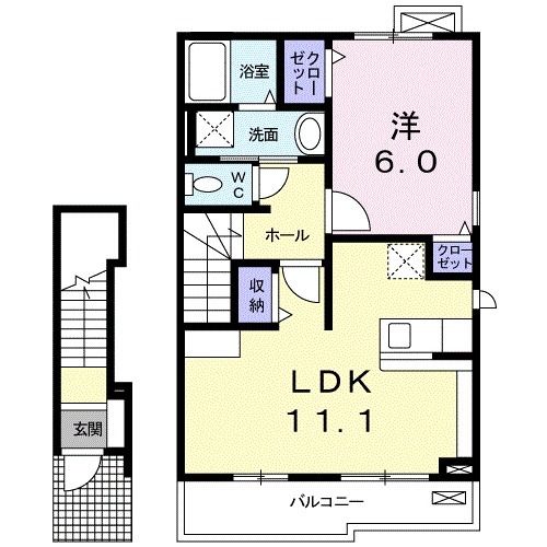 安中市原市のアパートの間取り