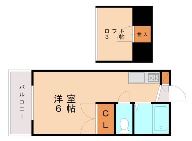 福岡市東区下原のアパートの間取り