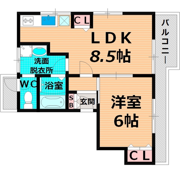 大阪市鶴見区放出東のマンションの間取り