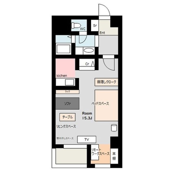 名古屋市中村区黄金通のマンションの間取り