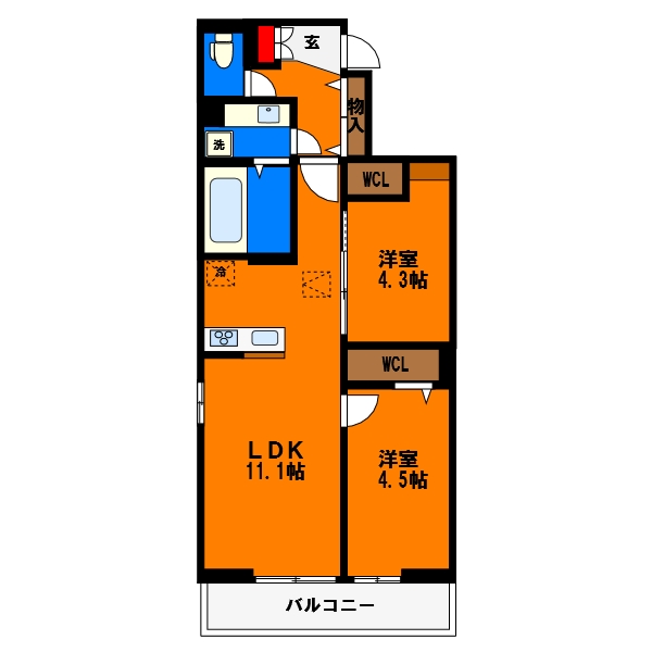 Ｄ－ＲＯＯＭ穴川IIIの間取り