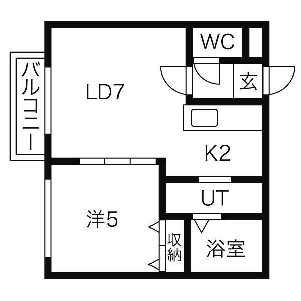 札幌市北区北三十九条西のアパートの間取り