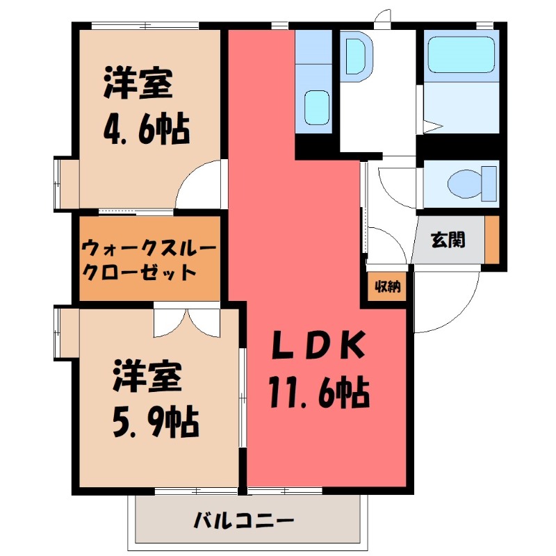 サンフォレスト Cの間取り