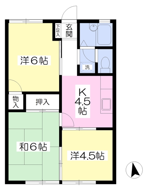 グリーンハイツカドＥの間取り