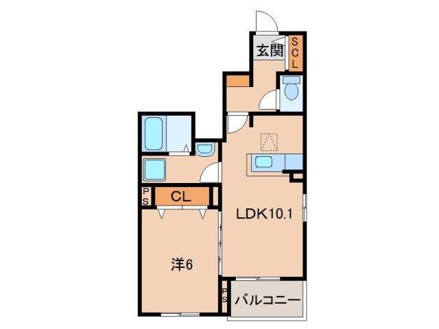 【和歌山市松江東のアパートの間取り】