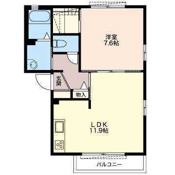 鈴鹿市野町南のアパートの間取り