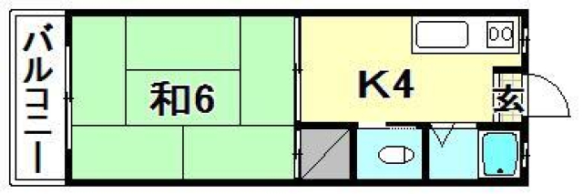 松山市久万ノ台のアパートの間取り