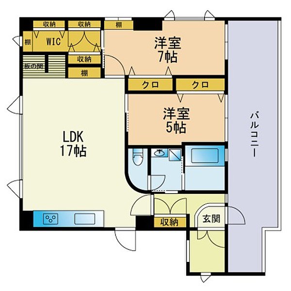 福岡市中央区谷のマンションの間取り