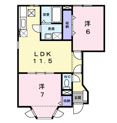 足柄上郡開成町宮台のアパートの間取り