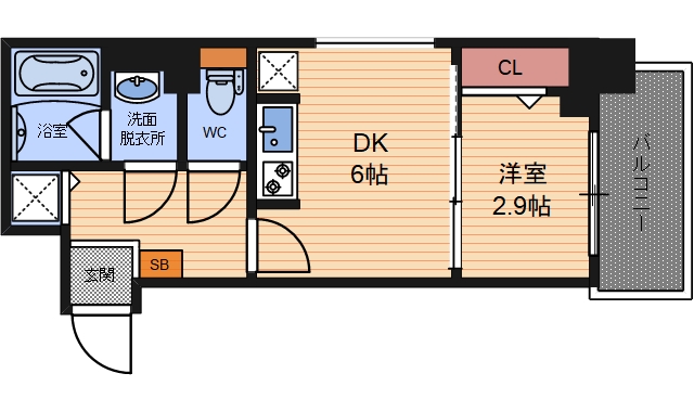 ライフフィールドなにわ本町RUELLEの間取り