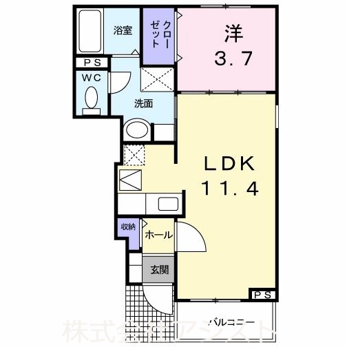 田川市大字伊田のアパートの間取り