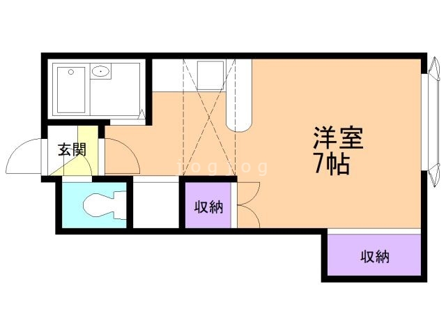 レオパレス北３４条第４の間取り