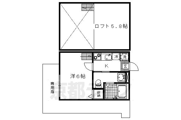 京都市上京区新白水丸町のマンションの間取り