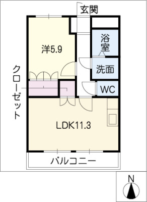 ハピネスタウン豊山の間取り