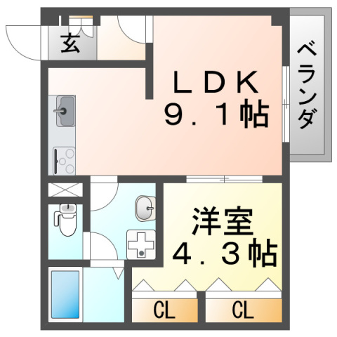 メゾン・デュ・クレエ千里山の間取り