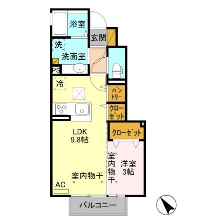 【下都賀郡野木町大字潤島のアパートの間取り】