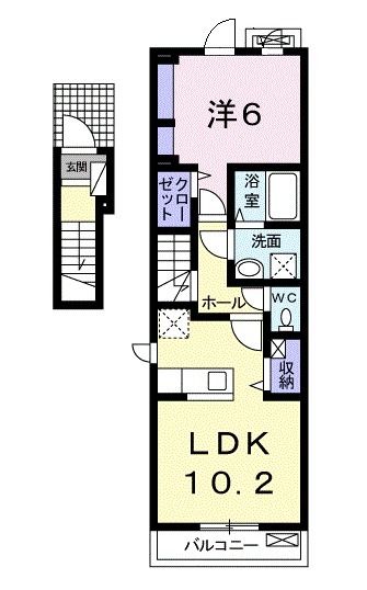 豊川市大橋町のアパートの間取り