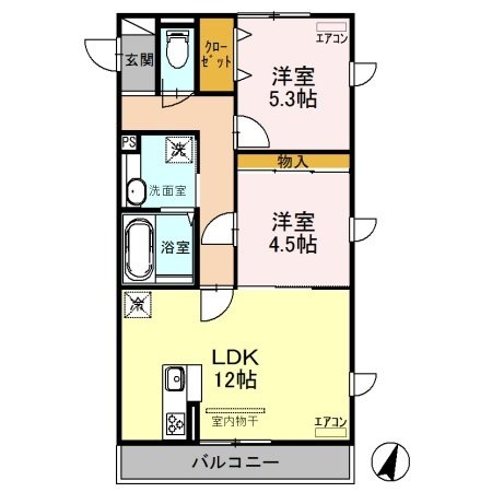 さいたま市南区大字大谷口のアパートの間取り