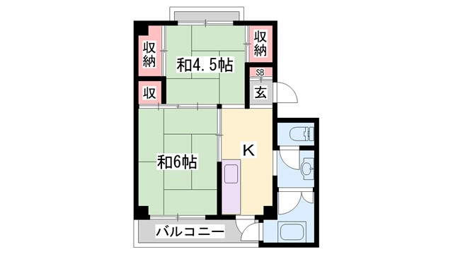 ビレッジハウス北条第二の間取り