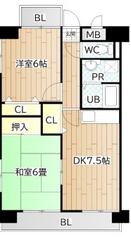 小野市下来住町のマンションの間取り