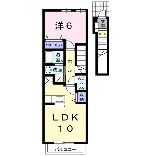 栃木県宇都宮市江曽島町（アパート）の賃貸物件の間取り