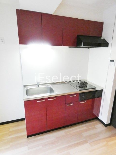 キッチン　２口コンロのシステムキッチン