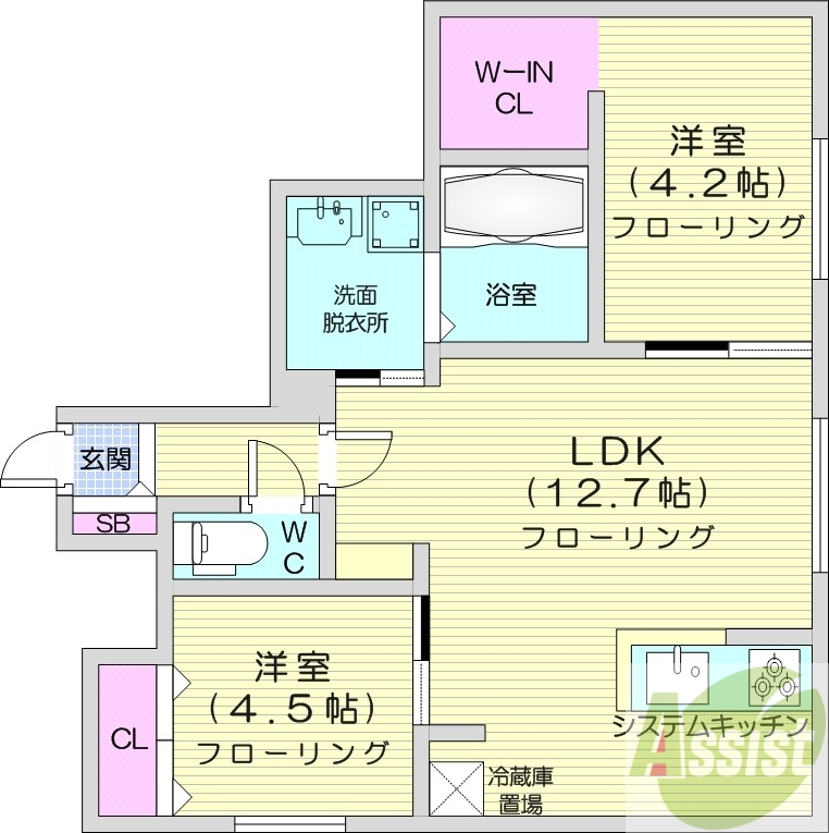 地下鉄東豊線 東区役所前駅 徒歩10分 5階建 新築の間取り写真