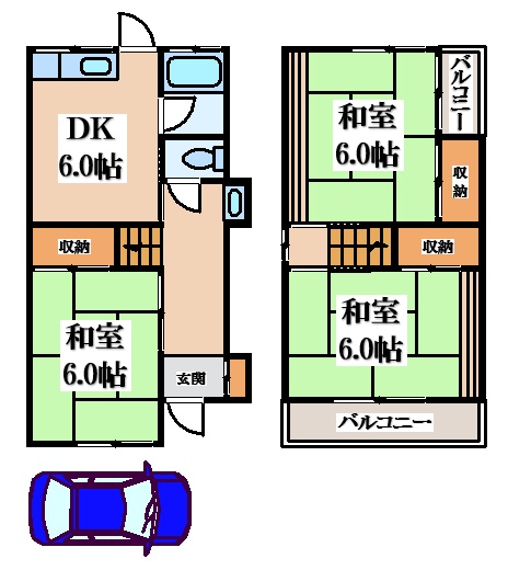 三島1丁目貸家の間取り写真