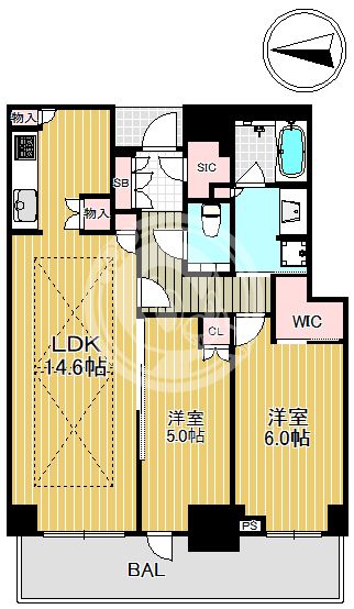 グランドメゾン新梅田タワー THE CLUB RESIDENCEの間取り