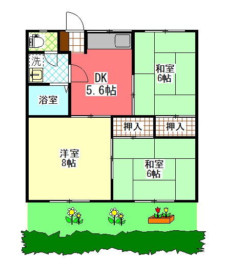 榛原郡吉田町川尻のアパートの間取り