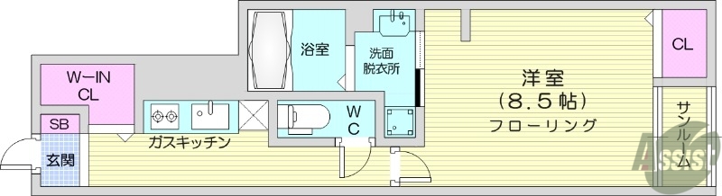 【多賀城市留ケ谷のアパートの間取り】