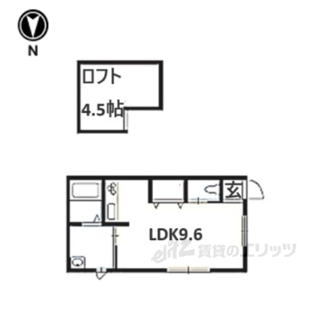 城陽市寺田のアパートの間取り