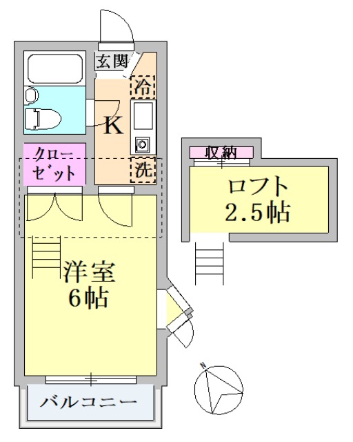 コーポラスカイトAの間取り