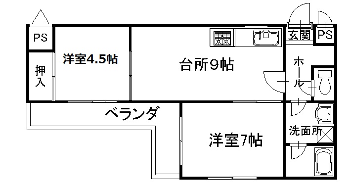 京都市上京区瓢箪図子町のマンションの間取り