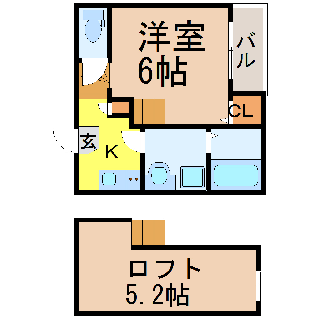 愛知県名古屋市昭和区鶴舞３（アパート）の賃貸物件の間取り
