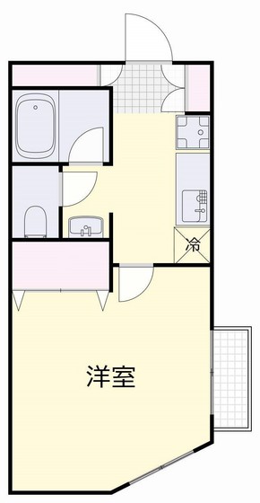 岡山市中区東山のマンションの間取り