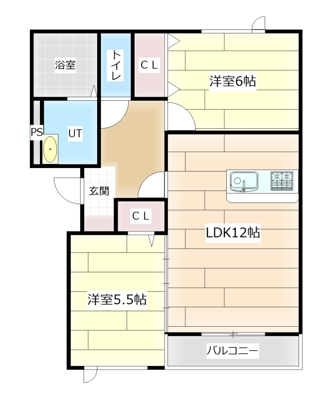 北海道岩見沢市六条東１３（アパート）の賃貸物件の間取り
