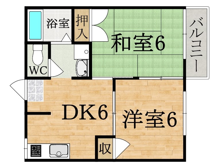 アネックス石川Ｃ棟の間取り