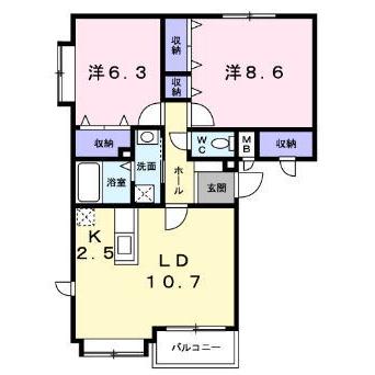 函館市亀田港町のマンションの間取り